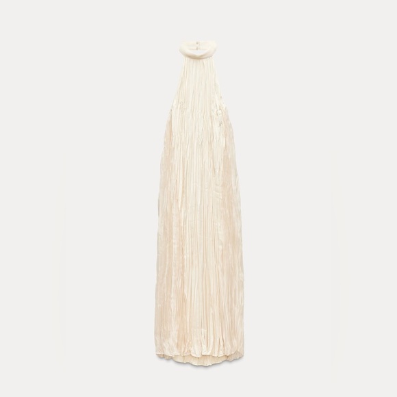 Elegant Cream Halter Maxi Dress - Picture 2 of 3
